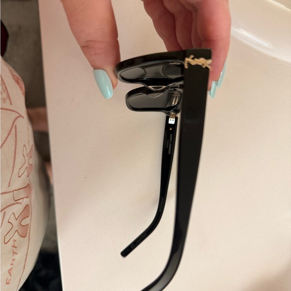 YSL Yves Saint Laurent Black and Gold Sunglasses - Picture 6 of 11